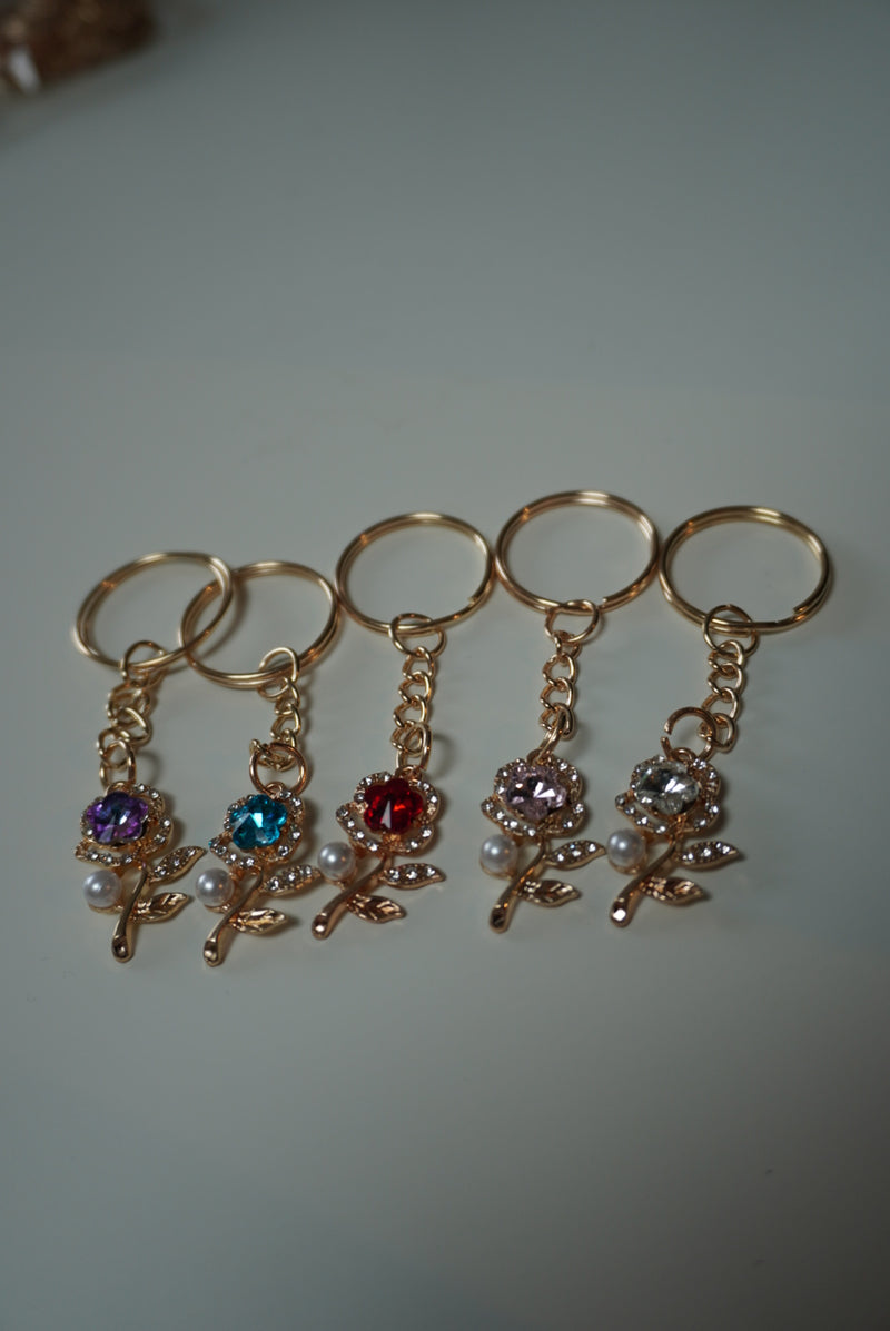 Luxe bloem sleutelhanger