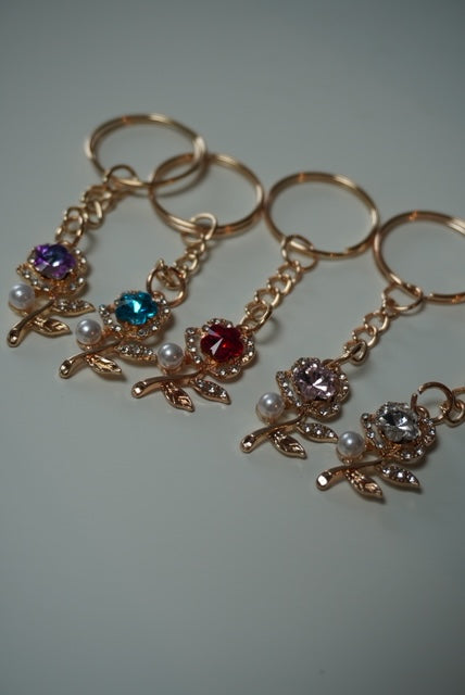 Luxe bloem sleutelhanger